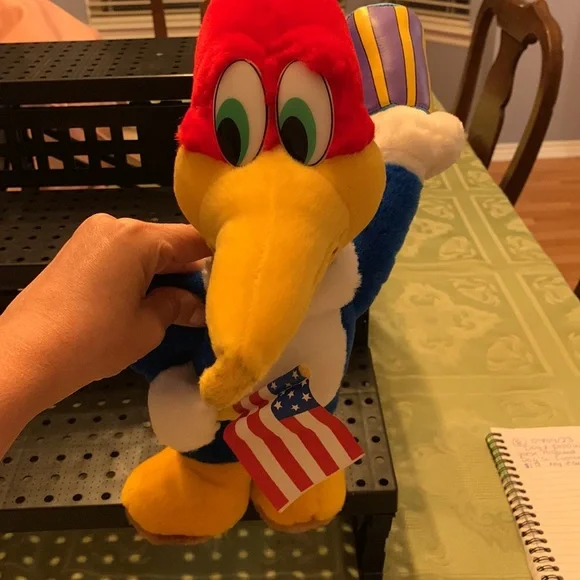 Charming Nostalgia: Woody Woodpecker Plush Collectible Cartoon Character.